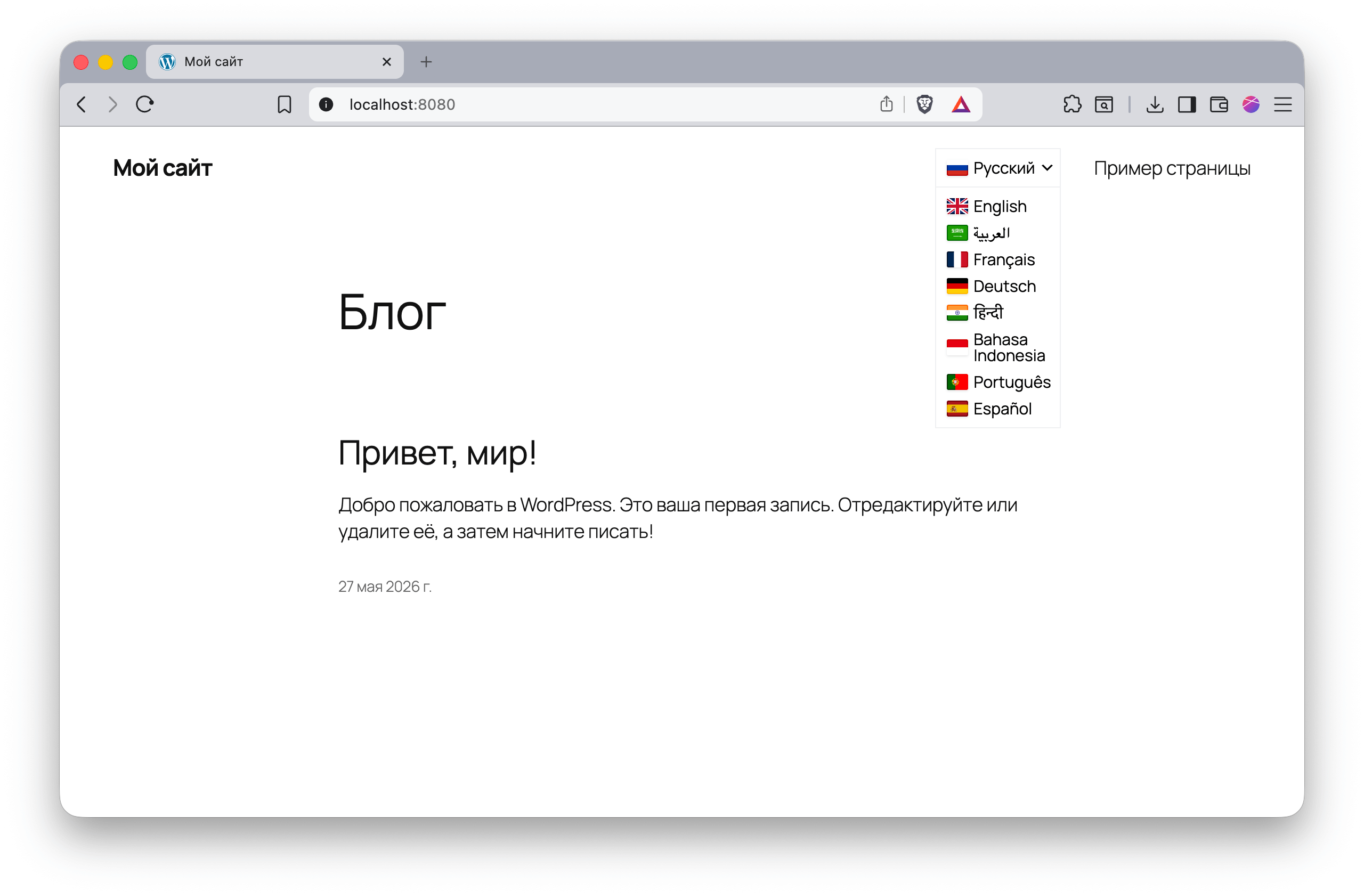 Open Automatic Translator visitor language selector with flags and language names